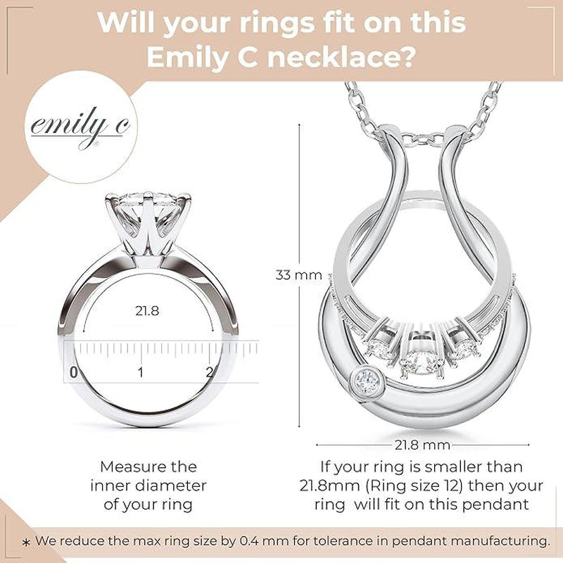 Original Patented Ring Holder Necklace - Stainless Steel Womens Engagement Ring Holder - Gift for Her - Mother, Mom, Wife, Nurse, Doctor