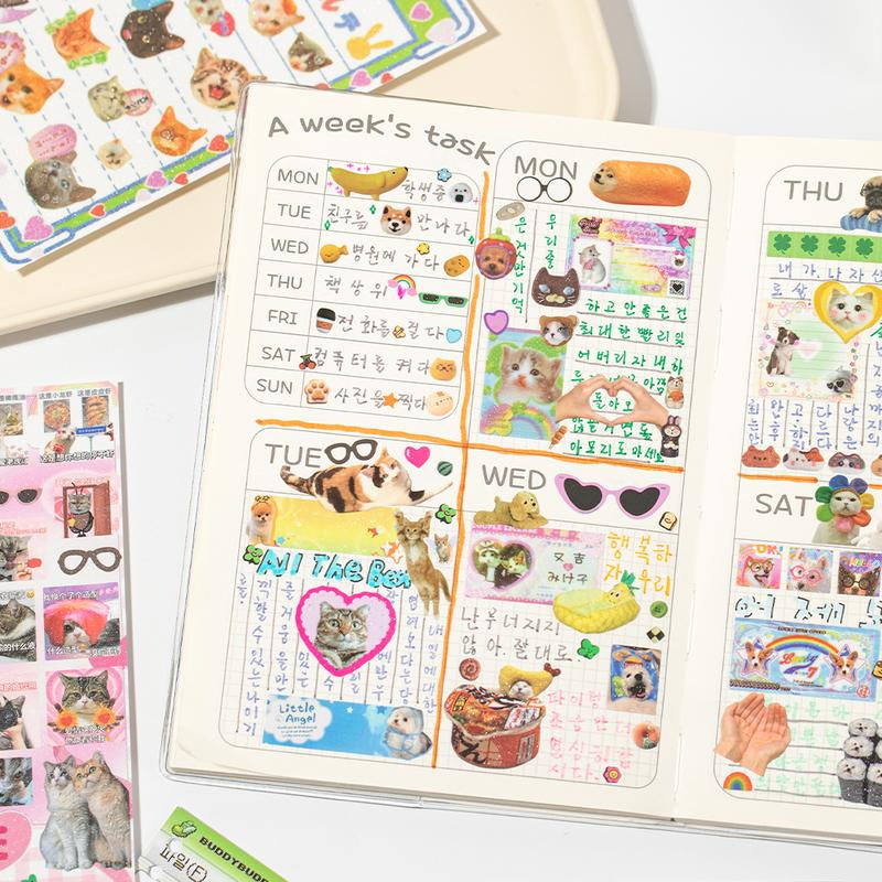 3 Styles Cute Pet Sticker Book – 30 Sheets, 800 Pcs Stickers per Style, Cat & Dog Aesthetic Stickers for Scrapbooking, Journaling, DIY Crafts, Kawaii Planner Stickers, Tiktokshopjumpstartsale