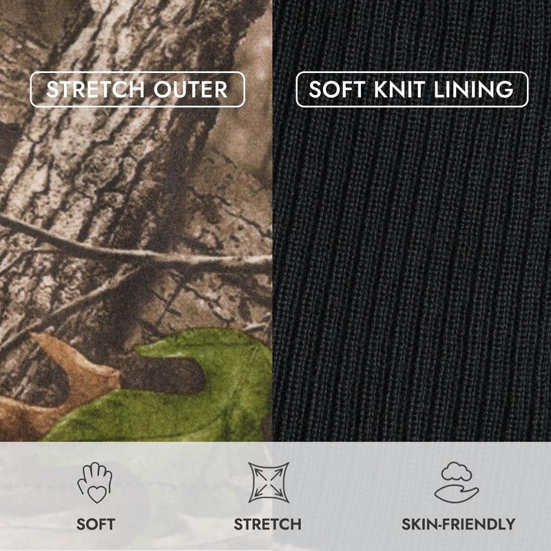 LOOGU Camo Fashion Beanie Hat for Hunting, Winter Skull Cap, Men’S Cuffed Beanie with Fleece Brown