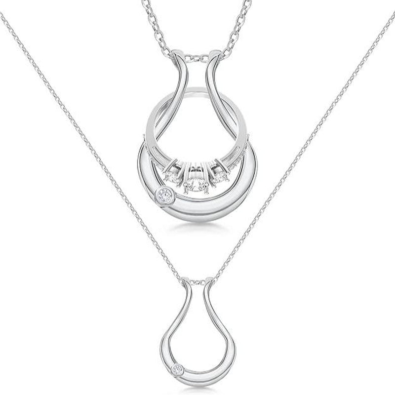 Original Patented Ring Holder Necklace - Stainless Steel Womens Engagement Ring Holder - Gift for Her - Mother, Mom, Wife, Nurse, Doctor