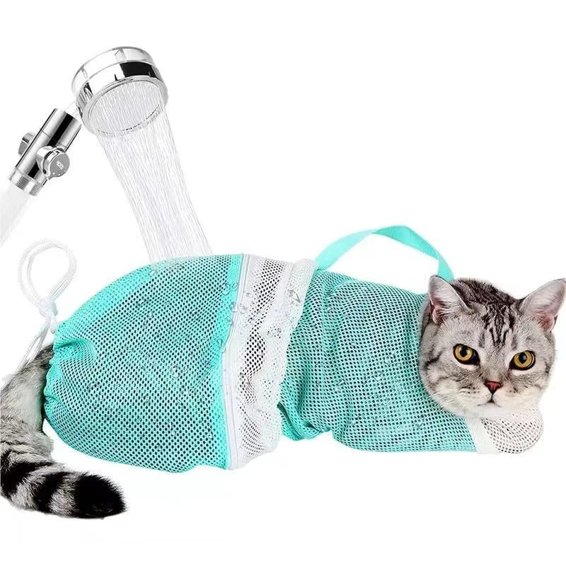 Cat Bath Mesh Bag, Portable Mesh Shower Bag with Adjustable Drawstring Design, Travel Bathing Bag for Cats #TOP PICKS