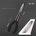 1Pc 11-Inch High Quality Long Nose Pliers with Curved and Straight Tips - Ideal for Industrial, DIY Applications and Car Repair
