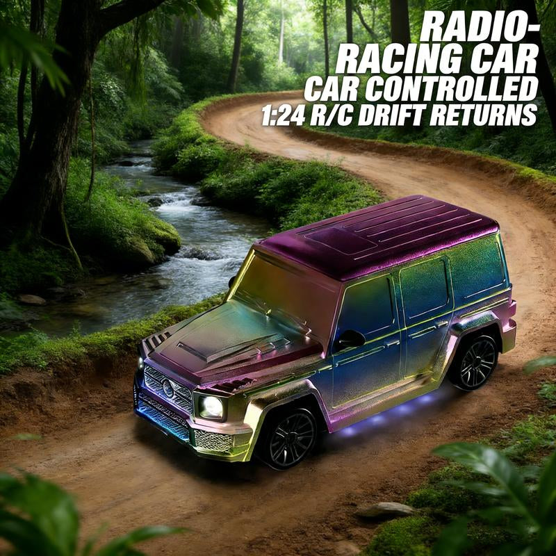 1：24 Scale Chameleon Purple Rc Drift off Road Cars with Full Proportional Throttle for Indoor Drifting Outdoor Trails Friend Gatherings Hobby Sessions and Rainy Day Fun