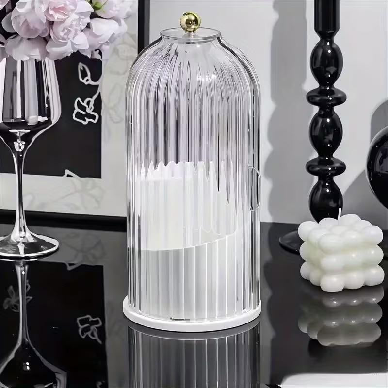 Dustproof Toothbrush Holders with Cover, Rotating Electric Toothbrush and Toothpaste Holder for Bathroom Countertop, 3 Slots Makeup Brushes Organizer, Transparent