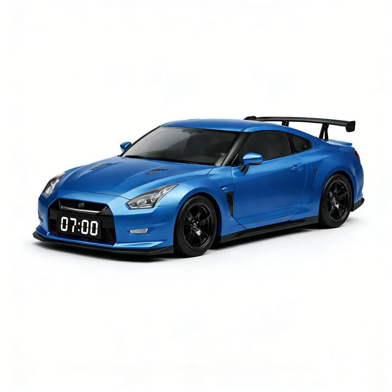 White Supercar Alarm Clock with Realistic Engine Sound & LED Light Show Ultimate Desk Accessory for Car Enthusiasts