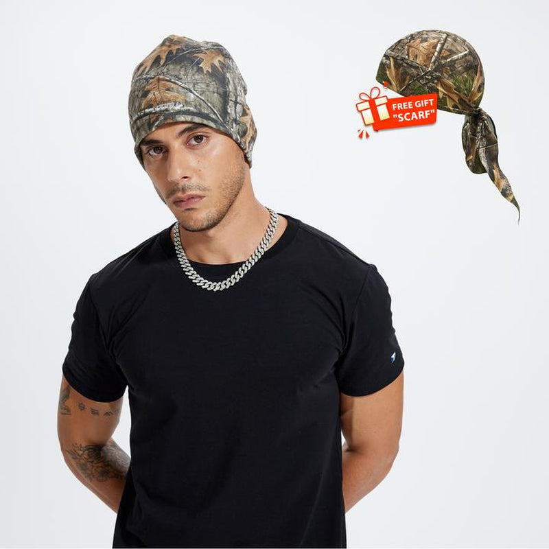 LOOGU Camo Fashion Beanie Hat for Hunting, Winter Skull Cap, Men’S Cuffed Beanie with Fleece Brown