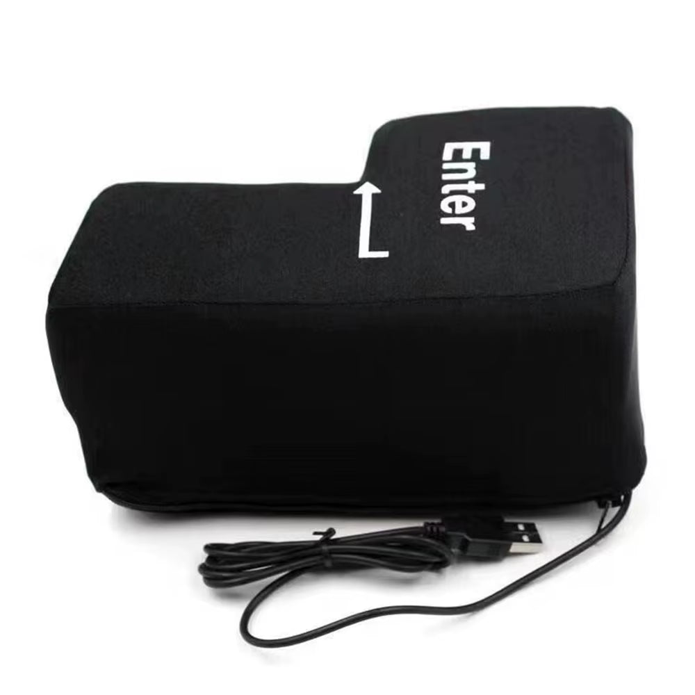 USB Enter Key Vent Pillow Soft Computer Button Return Key for Offices Decompression Pillow Stress Relief Toy Enter Huge Button