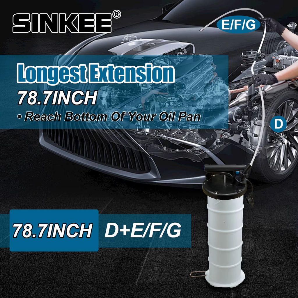 6.5L Pneumatic/Manual Oil Fluid Extractor Pump Tool Oil Changer Vacuum Fluid Extractor Oil Change & Fluid Change Tool