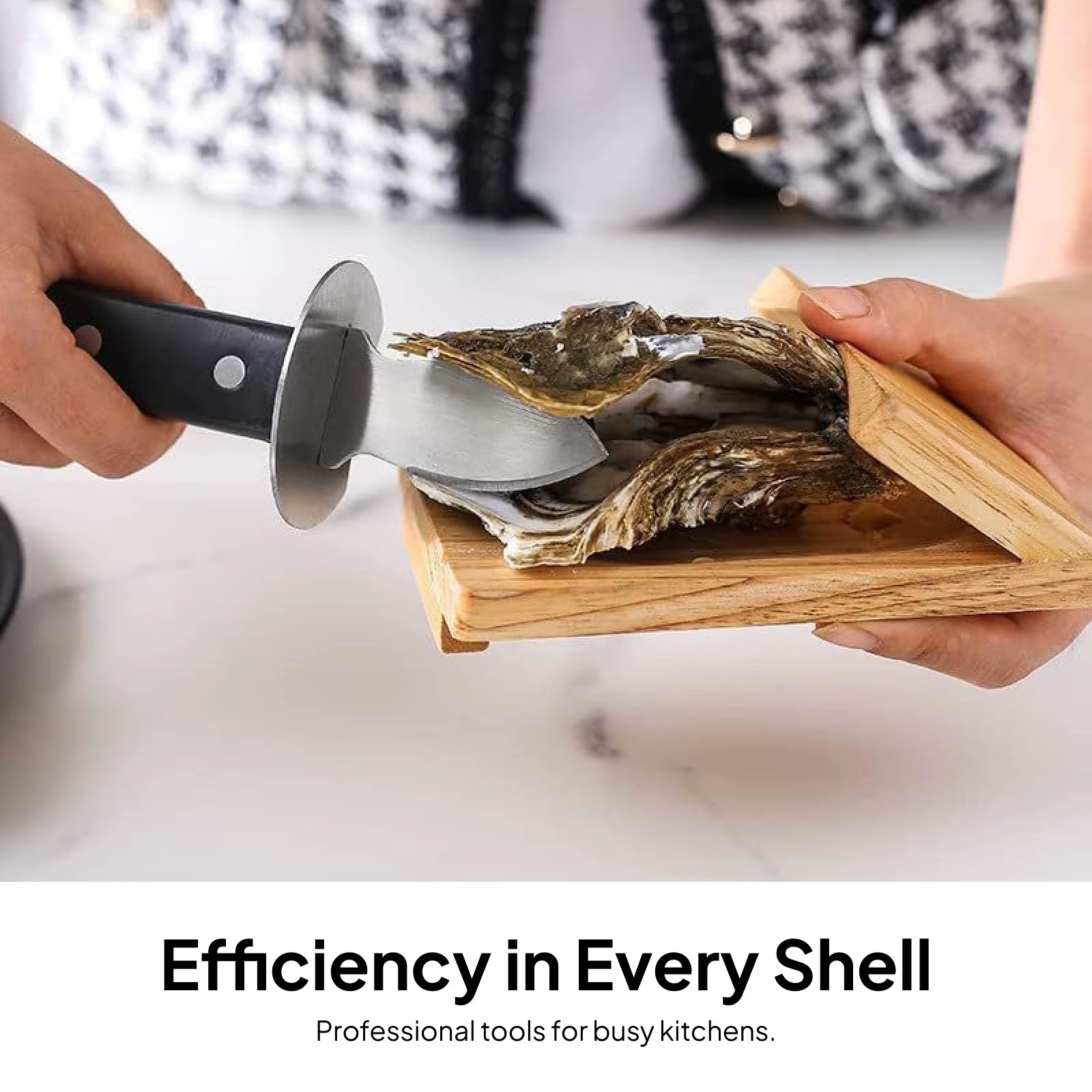 Wooden Oyster Shucking Clamp Opening Tool Oyster Shucking Clamp Seafood Tools Restaurant Gadgets for Home Kitchen Barbecue