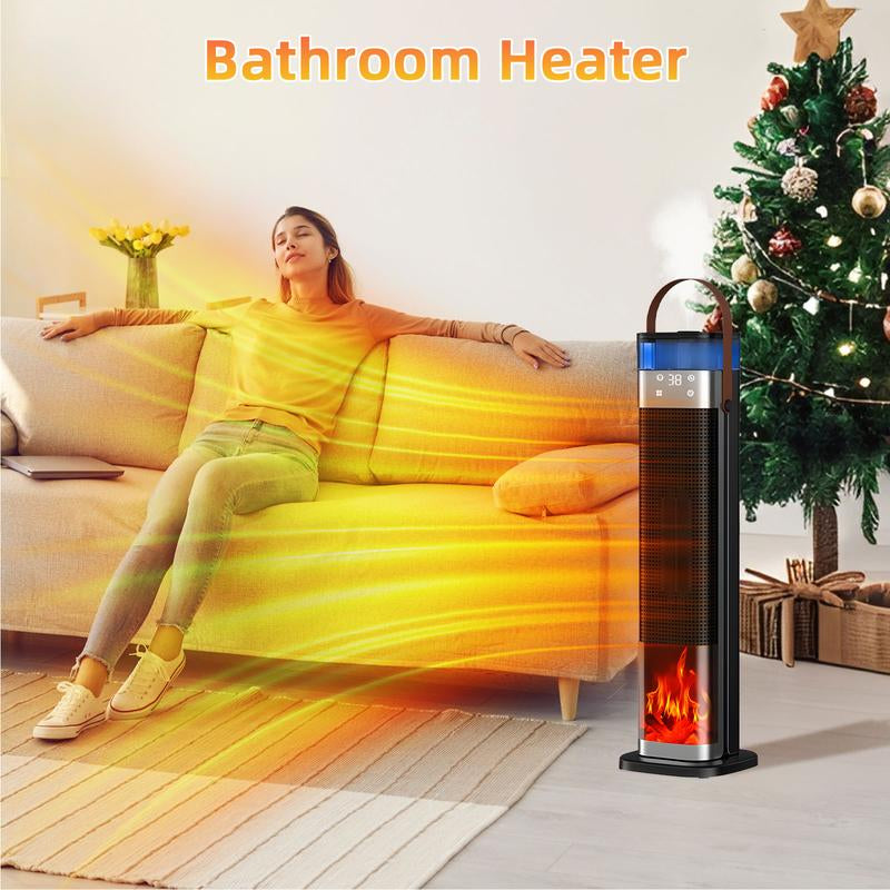 Indoor Heater, 21-Inch Portable Space Heater, Adjustable Thermostat with Remote Control, Humidifier and Heater Combo Unit, 12-Hour Timer, Tip-Over Protection, 70° Adjustment, Suitable for Offices, Bedrooms, and Homes