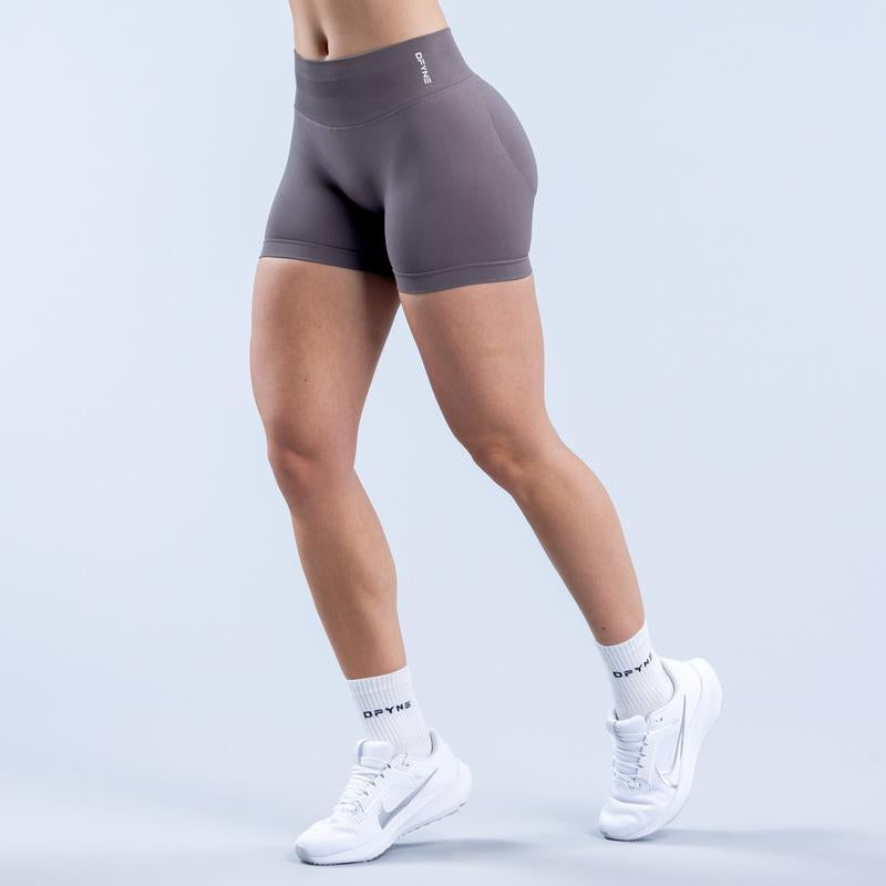 Dfyne Impact Shorts - 4.5" Stretch Nylon with Subtle Glute Contour, Low Ribbed Band