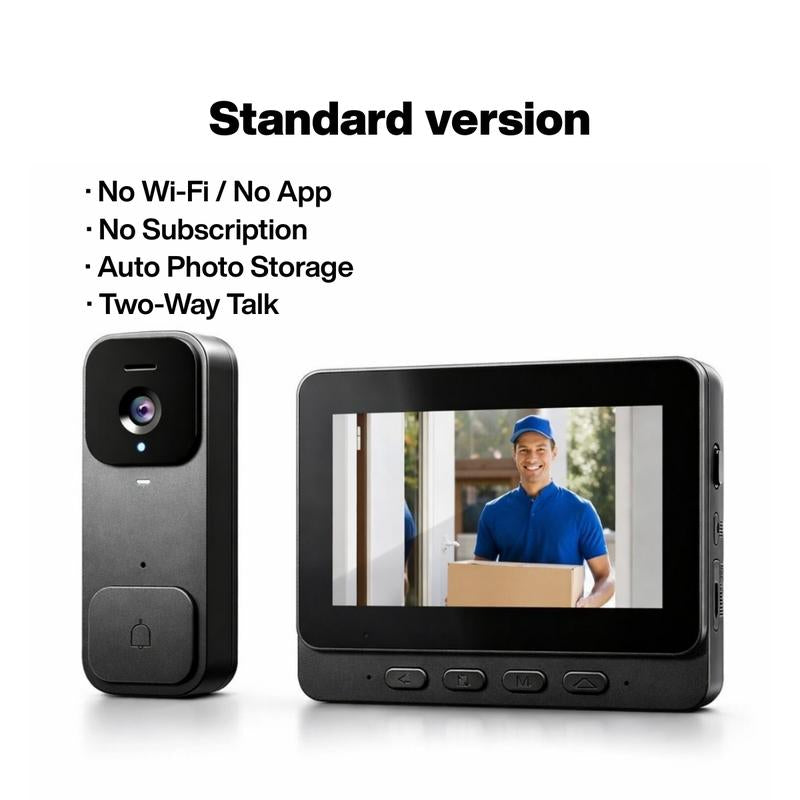 2026 Upgraded X7/X8 No Wifi Video Doorbell with Screen – Wireless Doorbell Camera, No App, No Monthly Fees,Two-Way Talk, Night Vision