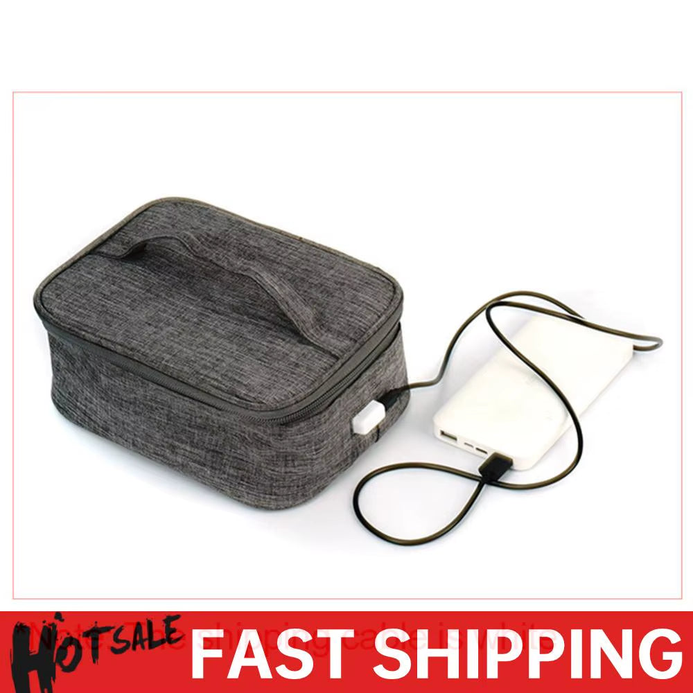 USB Heating Lunch Box Bag Electric Food Heater Oxford Cloth Insulated Food Bag Waterproof Large Capacity for Travel Office
