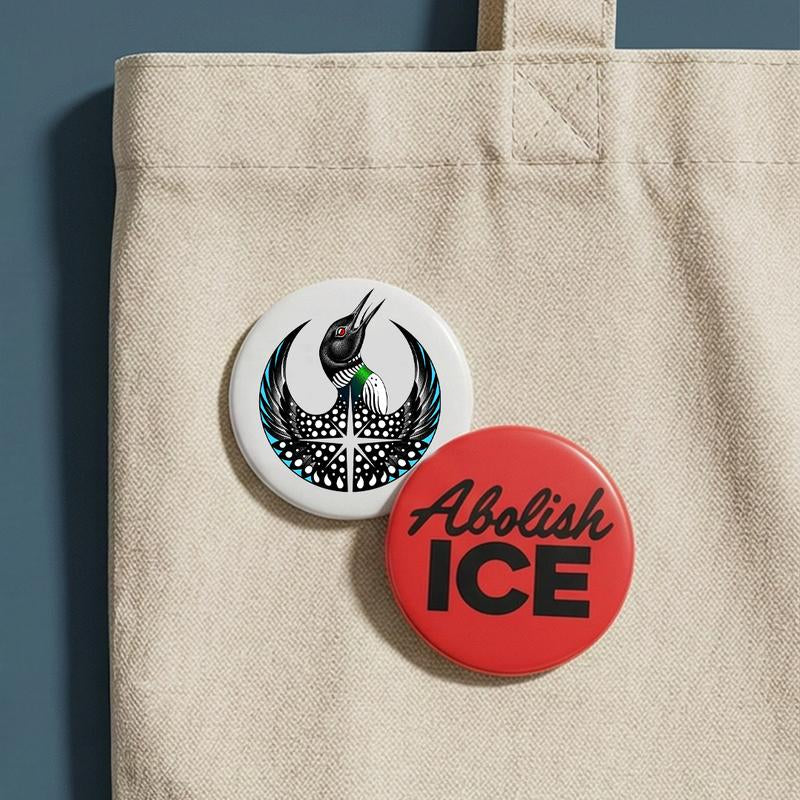 Abolish ICE, ICE OUT, Minnesota Rebel Pin Buttons Diameter 2,25"