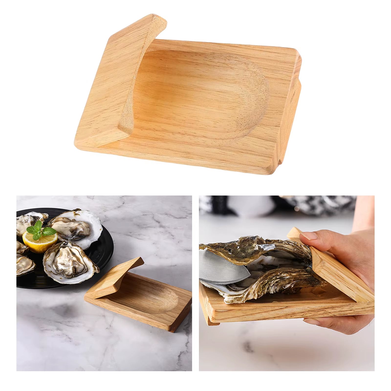 Wooden Oyster Shucking Clamp Opening Tool Oyster Shucking Clamp Seafood Tools Restaurant Gadgets for Home Kitchen Barbecue