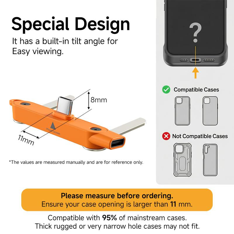 Basemo 240W Super Fast Charging 360° Rotating Invisible Stand Detachable Two-In-One Charging Cable, Zinc Alloy Silicone Type-C Cable Compatible with Apple and Samsung, Essential for Gaming, Office, and Car Use | Bestselling Cutting-Edge Technology.